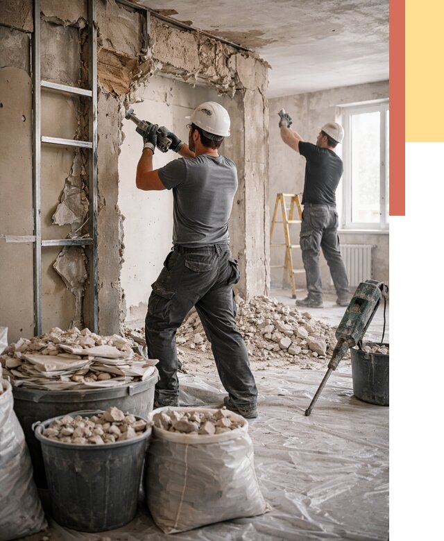 Демонтажные работы в Невинномысске от 2762 руб. — услуги и цена под ключ | ОТДЕЛОЧНИК-Нвн