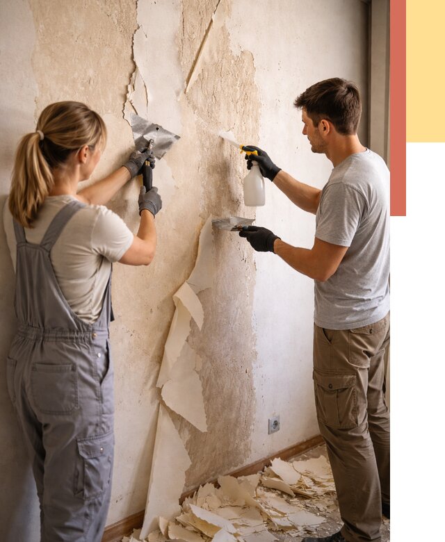 Снятие старых обоев в Невинномысске от 5370 руб. под ключ недорого | ОТДЕЛОЧНИК-Нвн