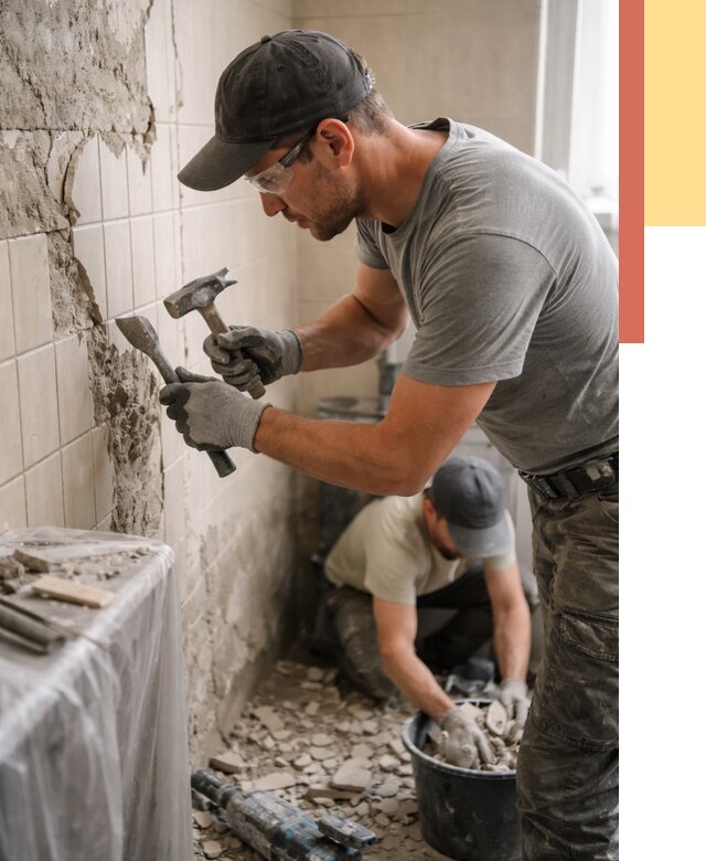 Демонтаж плитки со стен в Невинномысске от 869 руб. — быстро и недорого | ОТДЕЛОЧНИК-Нвн