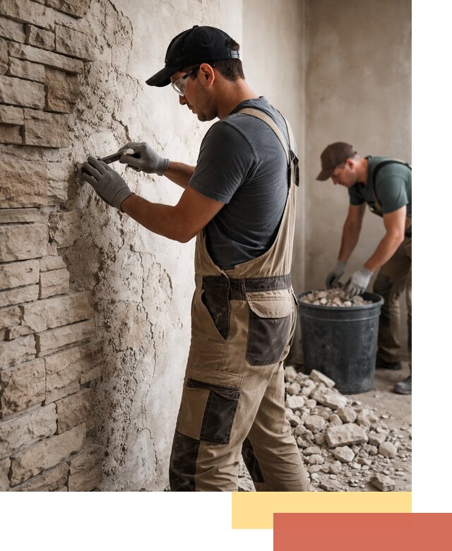 Демонтаж декоративного камня в Невинномысске профессионально и безопасно