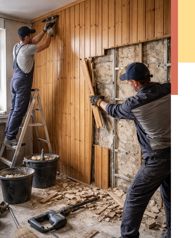 Демонтаж вагонки со стен в Невинномысске от 1483 руб. — снятие, удаление, срочно | ОТДЕЛОЧНИК-Нвн