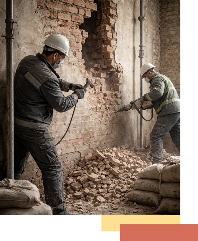 Демонтаж кирпичных стен в Невинномысске быстро и безопасно