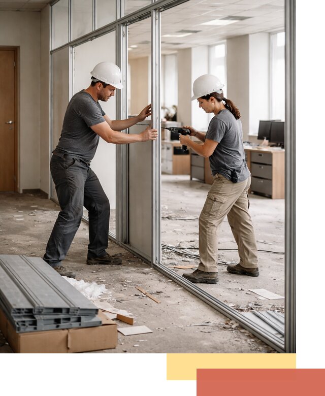 Демонтаж алюминиевых перегородок в Невинномысске быстро и аккуратно