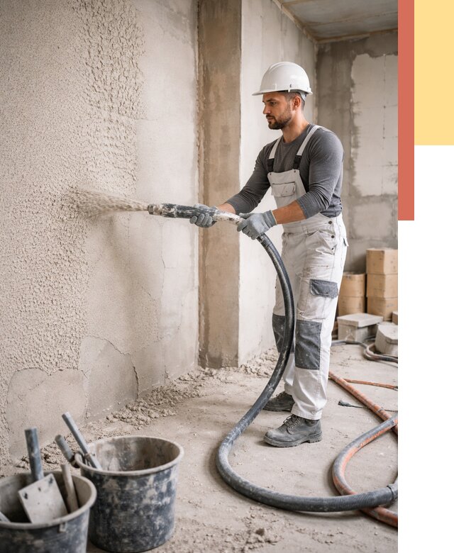 Машинная штукатурка стен в Невинномысске под ключ от 6649 руб./м2 | ОТДЕЛОЧНИК-Нвн