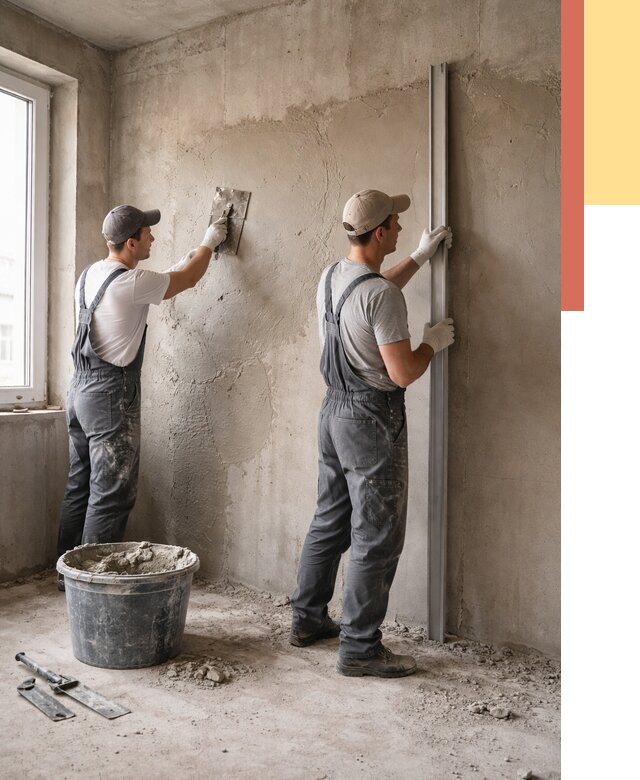 Штукатурка бетонных стен в Невинномысске от 4603 руб/м² — качественно и быстро | ОТДЕЛОЧНИК-Нвн