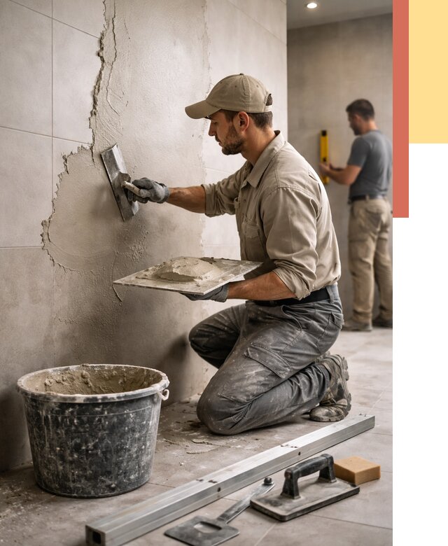 Штукатурка стен в ванной в Невинномысске от 4603 руб./м² — выравнивание под ключ | ОТДЕЛОЧНИК-Нвн