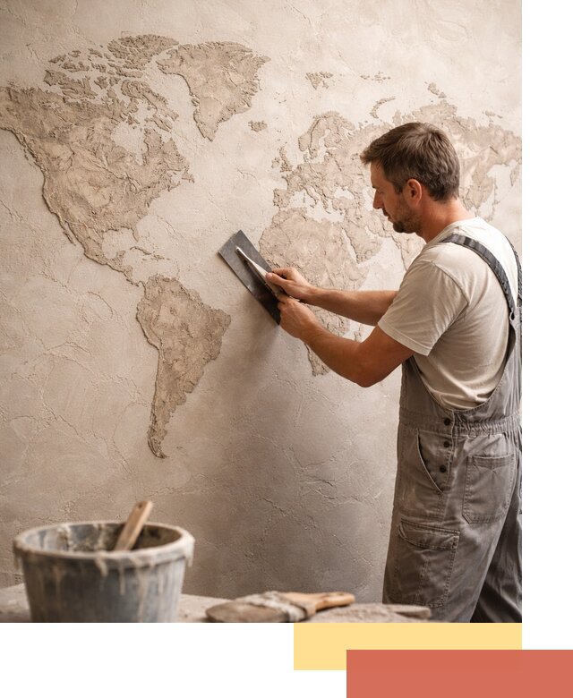 Декоративная штукатурка «Карта мира» под ключ в Невинномысске