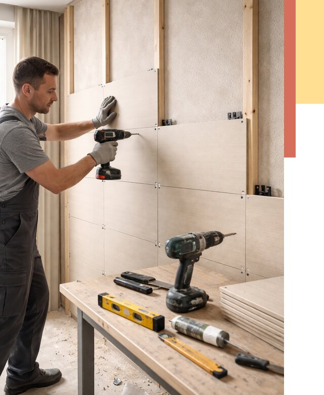 Монтаж МДФ панелей на стены в Невинномысске от 1279 руб. под ключ | ОТДЕЛОЧНИК-Нвн