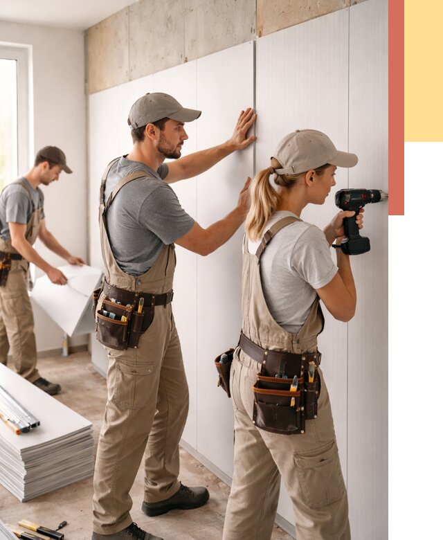 Монтаж ПВХ панелей на стены в Невинномысске от 460 руб/м2 — быстро и недорого | ОТДЕЛОЧНИК-Нвн