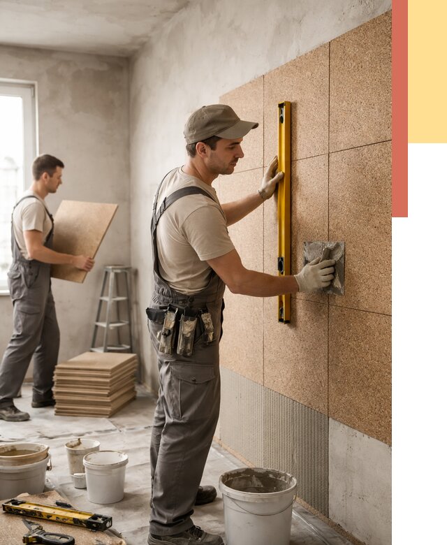 Монтаж пробковых панелей на стены в Невинномысске от 3580 руб. — ОТДЕЛОЧНИК-Нвн