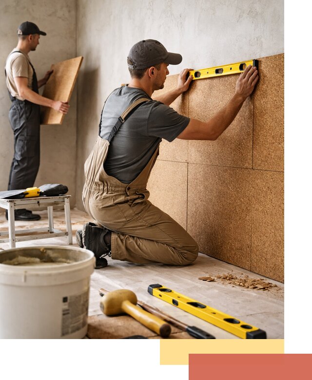 Монтаж пробковых панелей на стены в Невинномысске быстро и качественно