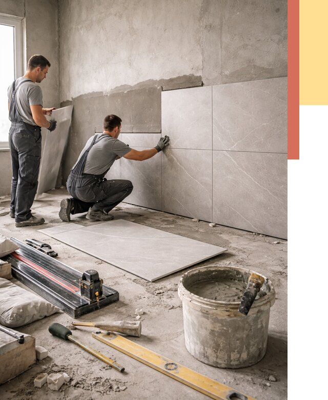 Облицовка стен керамогранитом в Невинномысске от 4296 руб./м² — услуги под ключ | ОТДЕЛОЧНИК-Нвн