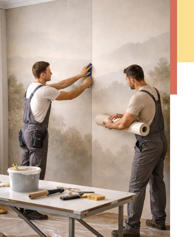 Поклейка фотообоев в Невинномысске от 8695 руб/м² — быстро и недорого | ОТДЕЛОЧНИК-Нвн