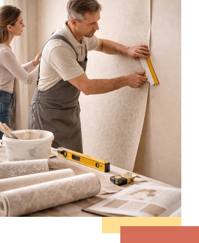 Поклейка обоев с подбором рисунка в Невинномысске