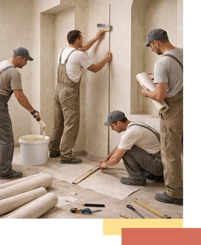 Поклейка обоев на сложные стены и неровные поверхности в Невинномысске