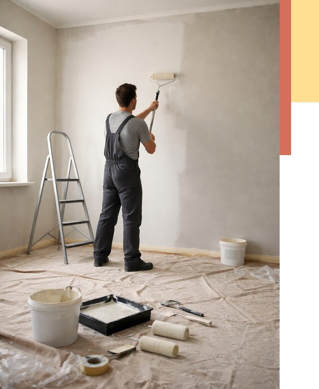 Покраска стен моющейся краской в Невинномысске от 358 руб./м² — быстро и недорого | ОТДЕЛОЧНИК-Нвн