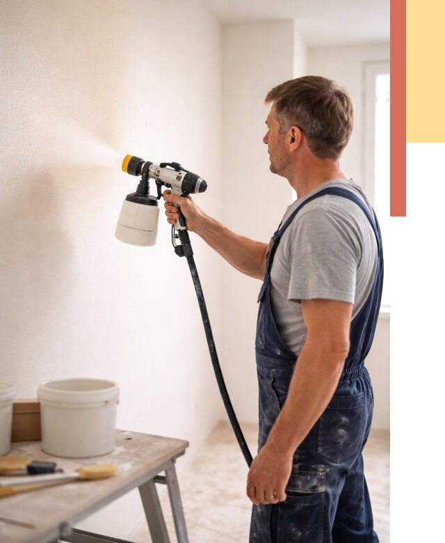 Покраска стен краскопультом в Невинномысске от 7672 руб. — механизированная покраска | ОТДЕЛОЧНИК-Нвн