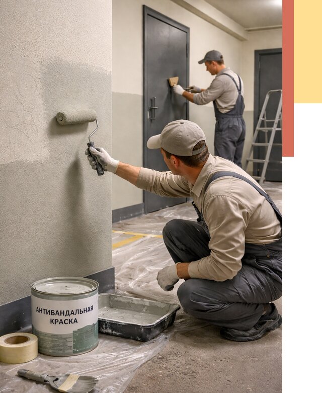 Покраска стен антивандальной краской в Невинномысске от 4603 руб./м² под ключ | ОТДЕЛОЧНИК-Нвн