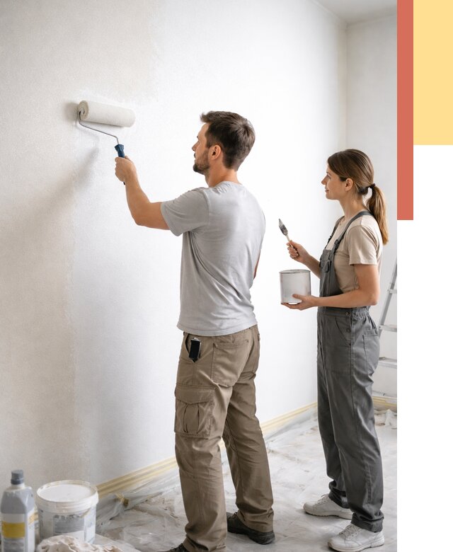 Окраска стен по стеклохолсту в Невинномысске от 4603 руб/м² под ключ | ОТДЕЛОЧНИК-Нвн