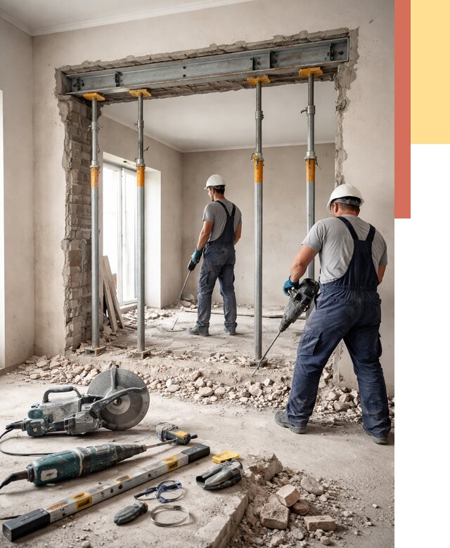 Прорезка проема в стене в Невинномысске от 4603 руб. — быстро и недорого | ОТДЕЛОЧНИК-Нвн