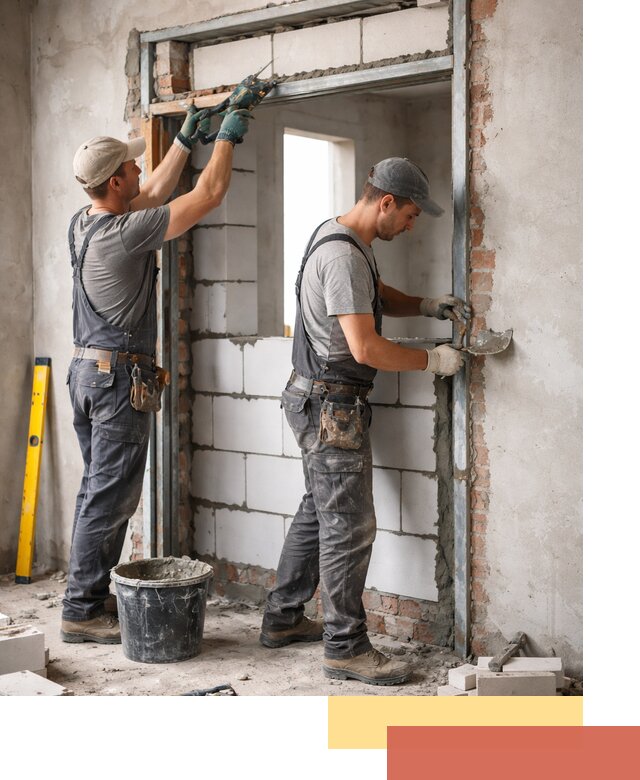 Закладка дверного проема под ключ в Невинномысске: демонтаж, монтаж, отделка