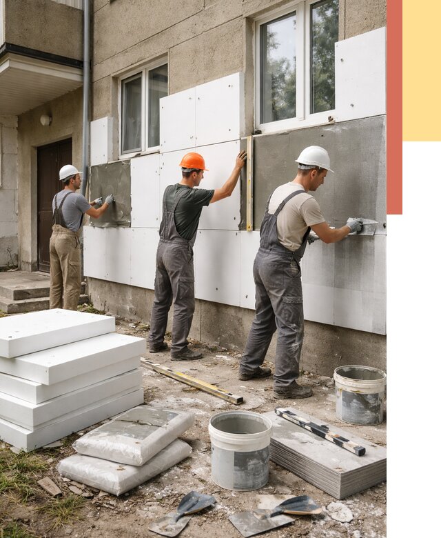 Утепление стен пенопластом в Невинномысске от 1790 руб. — недорого и под ключ | ОТДЕЛОЧНИК-Нвн