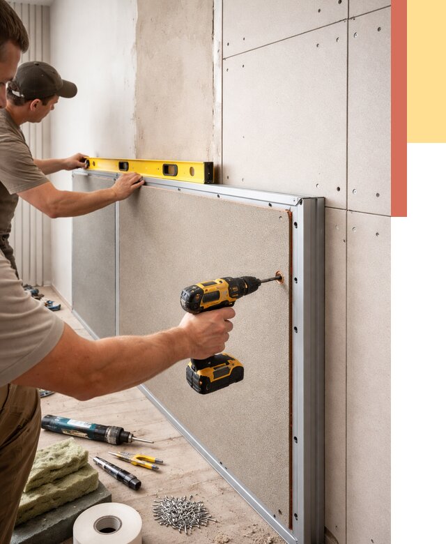 Шумоизоляция стен панелями ЗИПС в Невинномысске от 2250 руб./м² под ключ | ОТДЕЛОЧНИК-Нвн