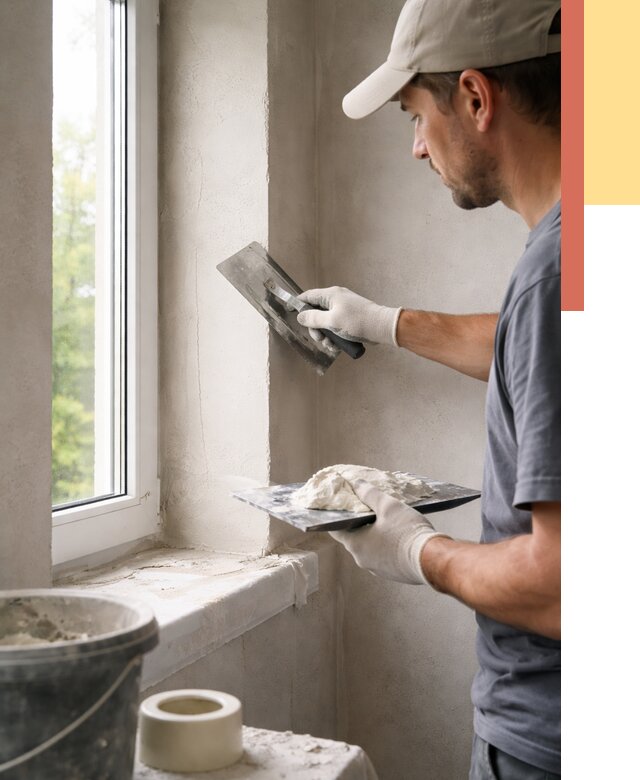 Штукатурка откосов в Невинномысске от 4603 руб/м² — услуги и выравнивание под ключ | ОТДЕЛОЧНИК-Нвн