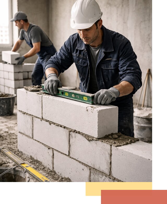 Кладка перегородок из пеноблока под ключ в Невинномысске