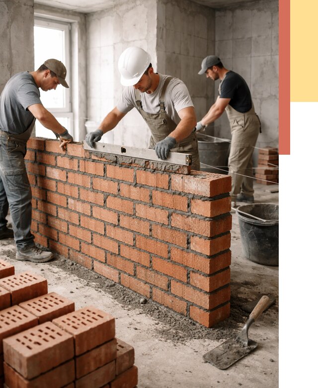 Кладка перегородок из кирпича в Невинномысске от 3580 руб. за м² | ОТДЕЛОЧНИК-Нвн