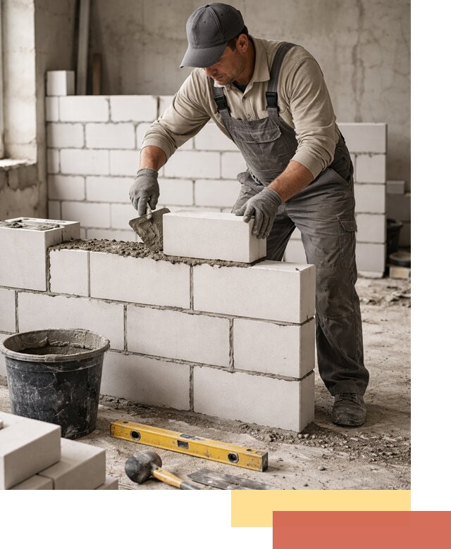 Кладка перегородок из силикатного блока в Невинномысске