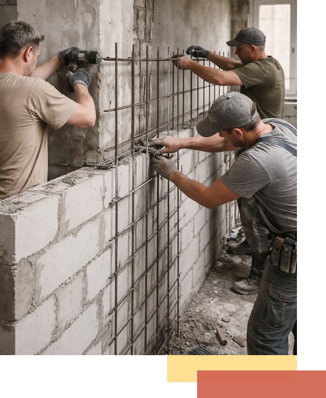 Армирование кладки перегородок в Невинномысске профессионально и надёжно