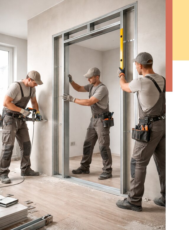 Устройство дверного проема в перегородке в Невинномысске от 4603 руб. под ключ | ОТДЕЛОЧНИК-Нвн