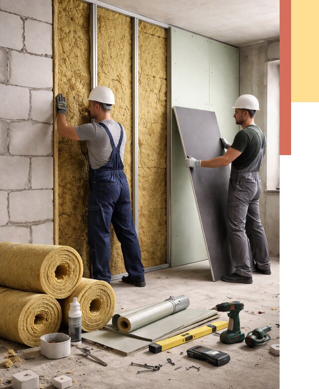 Шумоизоляция перегородок из блоков в Невинномысске от 1892 руб./м² — быстро и недорого | ОТДЕЛОЧНИК-Нвн