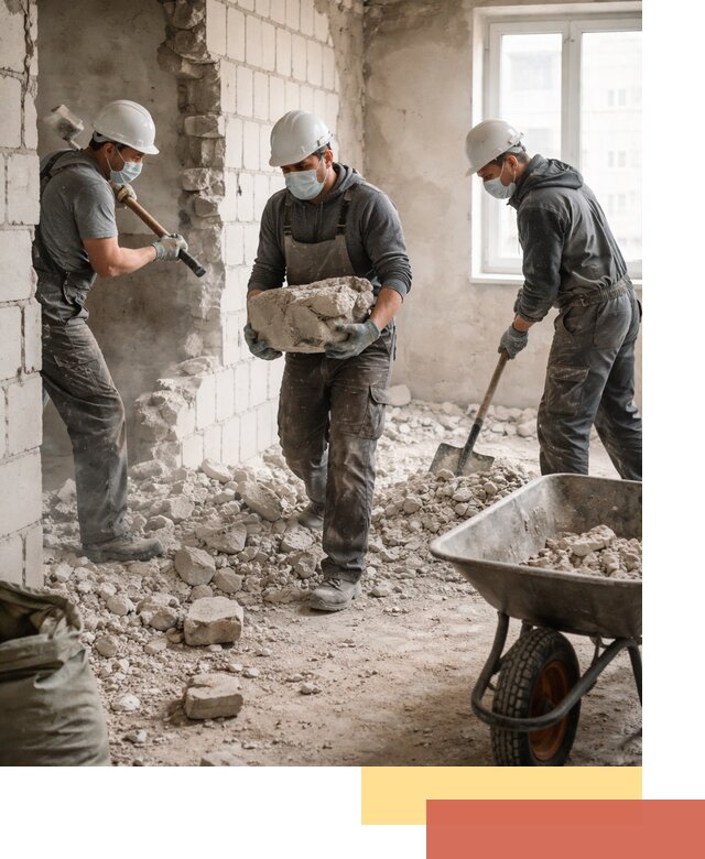 Демонтаж блочных перегородок в Невинномысске быстро и аккуратно