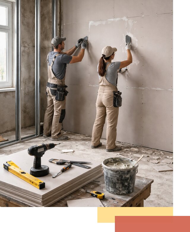 Монтаж двухслойной перегородки из гипсокартона в Невинномысске