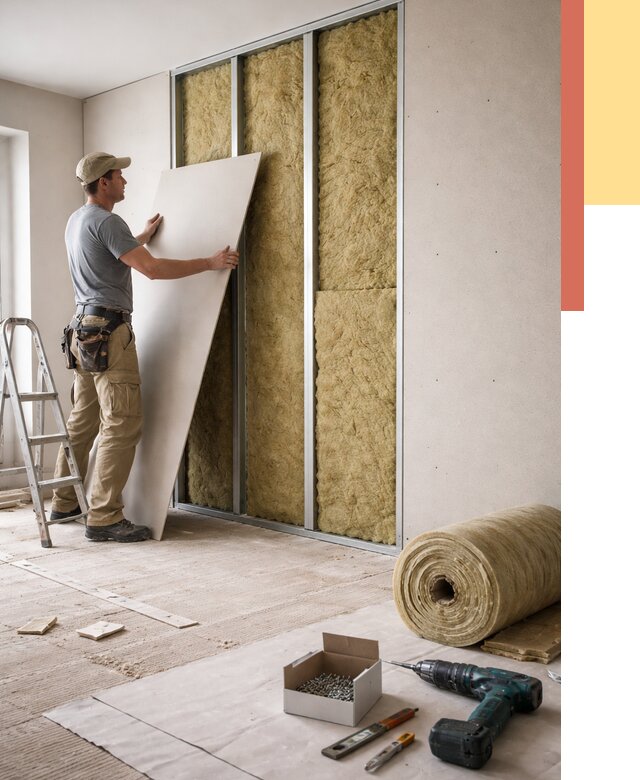 Перегородка из гипсокартона с шумоизоляцией в Невинномысске от 3191 руб. | ОТДЕЛОЧНИК-Нвн