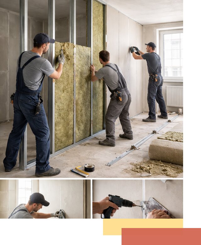 Перегородка из гипсокартона с шумоизоляцией в Невинномысске — монтаж под ключ