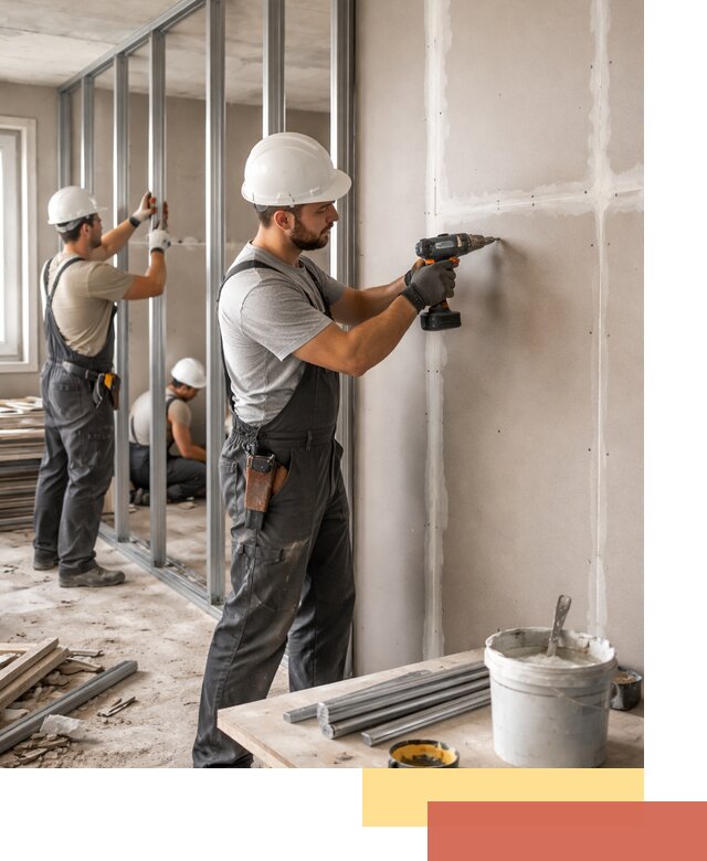 Перегородки из огнестойкого гипсокартона в Невинномысске под ключ