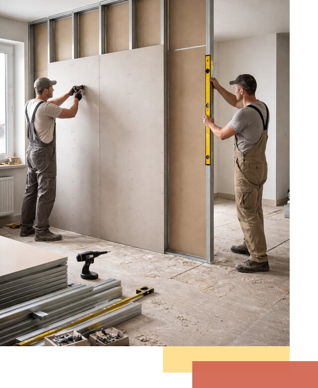 Зонирующая перегородка из гипсокартона под ключ в Невинномысске