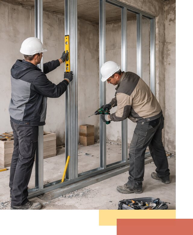 Монтаж каркаса перегородки из профиля в Невинномысске