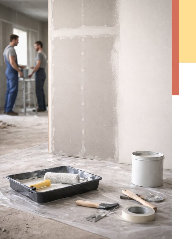 Покраска перегородок из гипсокартона в Невинномысске от 4603 руб. под ключ | ОТДЕЛОЧНИК-Нвн