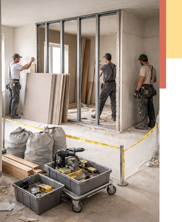 Перенос гипсокартонной перегородки в Невинномысске под ключ от 4603 руб. | Демонтаж и монтаж – ОТДЕЛОЧНИК-Нвн