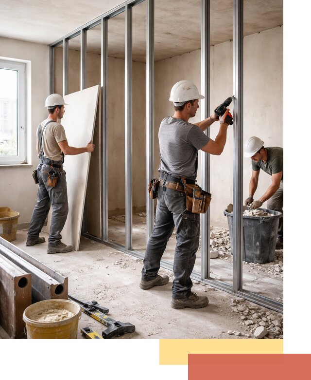 Перенос гипсокартонной перегородки в Невинномысске профессионально и быстро