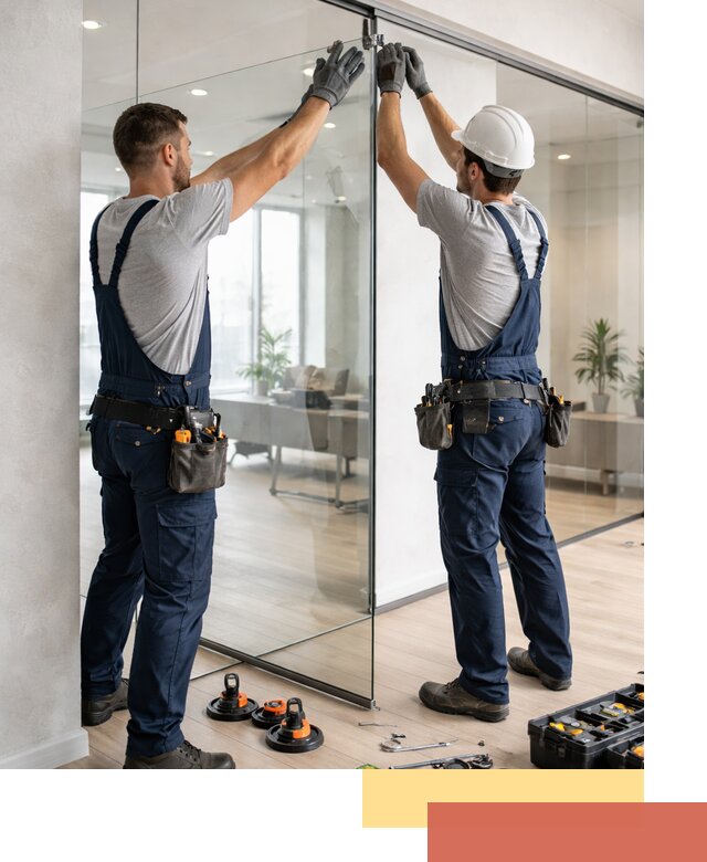 Безрамные стеклянные перегородки под ключ в Невинномысске