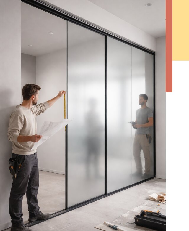 Матовые стеклянные перегородки в Невинномысске от 8695 руб. — монтаж и установка | ОТДЕЛОЧНИК-Нвн