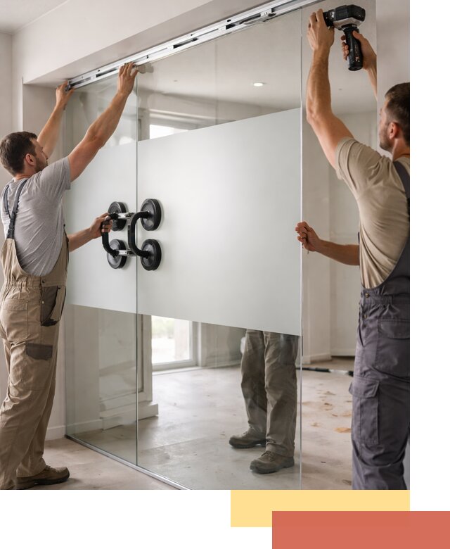 Матовые стеклянные перегородки под ключ в Невинномысске