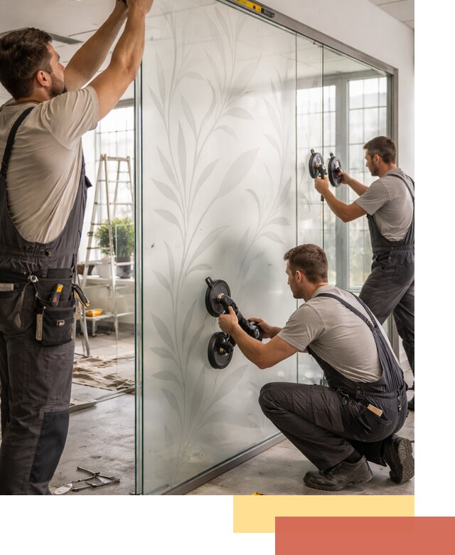 Стеклянные перегородки с рисунком на заказ в Невинномысске