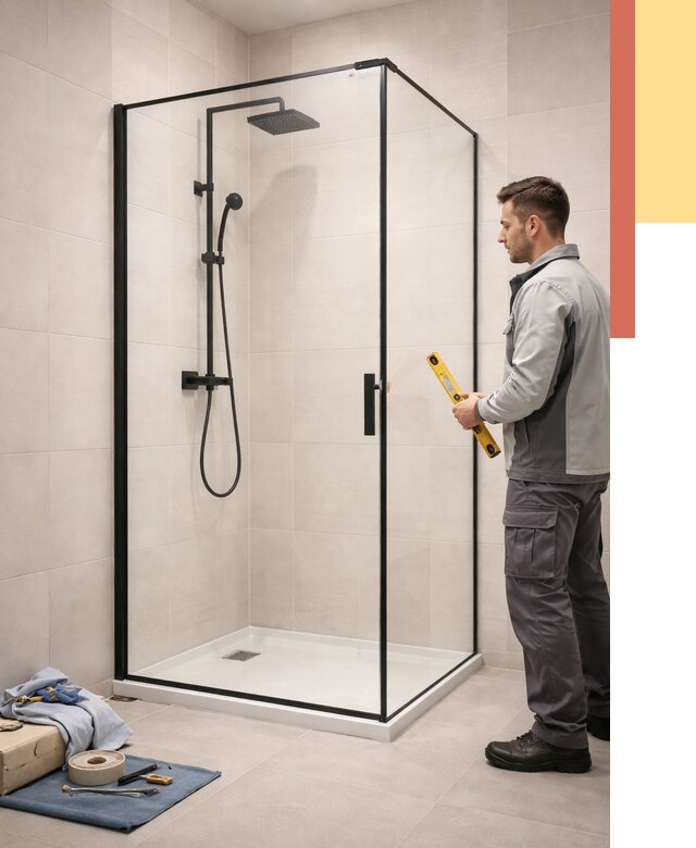 Стеклянные перегородки для душа в Невинномысске от 12786 руб. | Монтаж под ключ — ОТДЕЛОЧНИК-Нвн