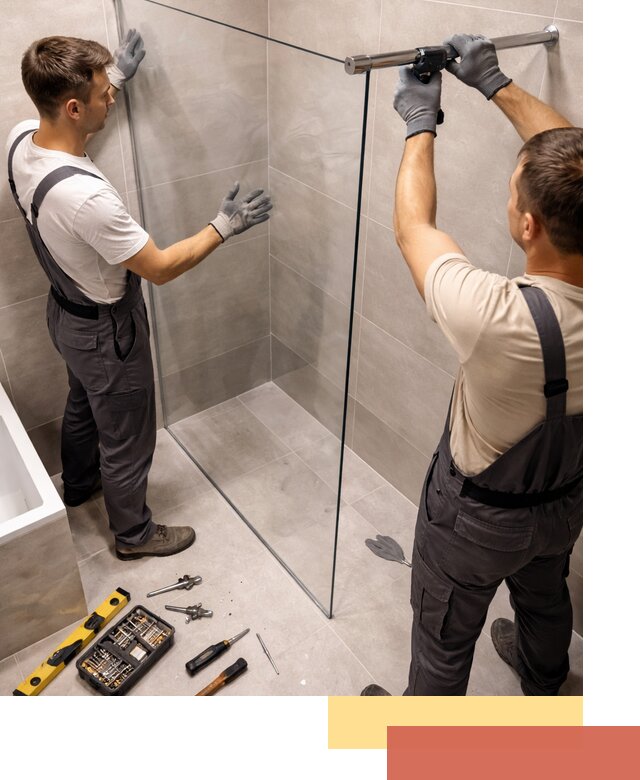 Стеклянные перегородки для душа в Невинномысске — изготовление и монтаж